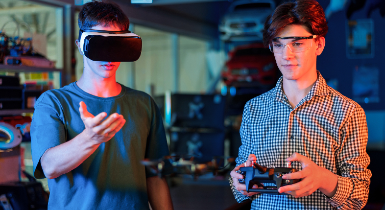 Consumer playing an interactive AR game at a brand activation in Gurgaon