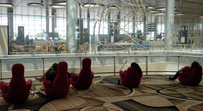 A serene "Quiet Zone" with soft lighting and modular seating at a Gurgaon conference