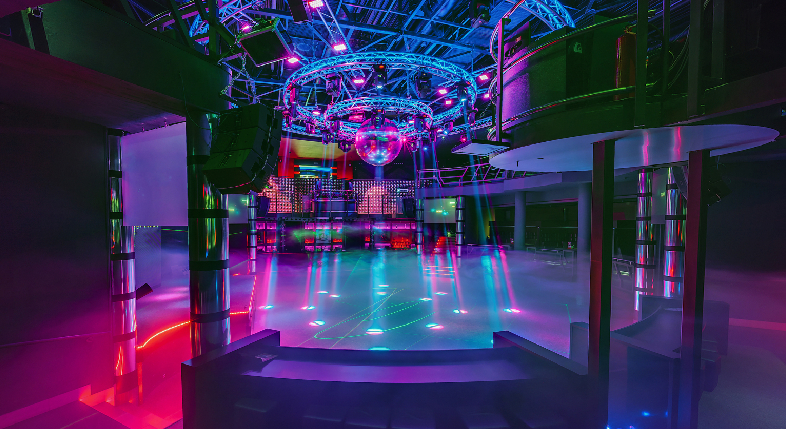 A "Digital Frontier" themed corporate event in Delhi NCR with neon lighting and LED screens