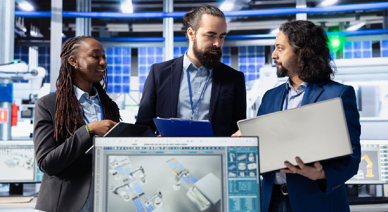 A premium, custom-fabricated tech product encounter zone featuring integrated touch-screens and acoustic shielding.